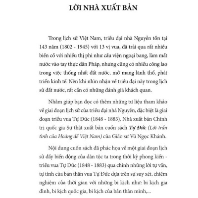 Tự Đức lời trần tình của Hoàng Đế Việt Nam - bản in 2024