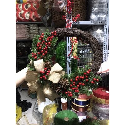 Vòng nguyệt quế - đường kính 25cm đến 30cm - Cây giả, hoa lụa Decor trang trí nhà cửa