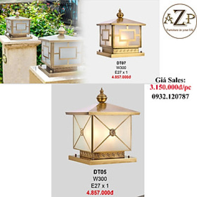 AZP - ĐÈN TRỤ / ĐÈN TRANG TRÍ CỔNG, NGOÀI TRỜI AZP-DT05 / DT07 phong cách đương đại, hàng nhập khẩu AZP