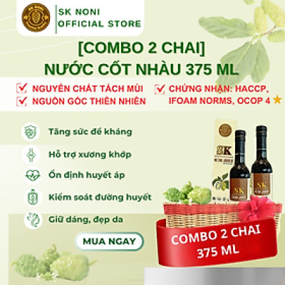 Combo 2 chai Nước cốt trái nhàu SK Noni Juice Premium 375ml