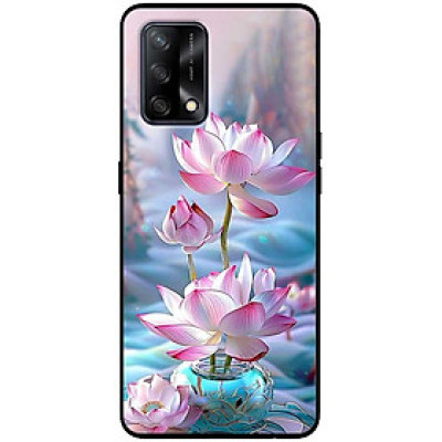 Ốp lưng cho Oppo A36 - A60 4G - A74 - A76 - Oppo A95 4G - A96 4G - Sen Hồng Bình Xanh - Hàng Chính Hãng