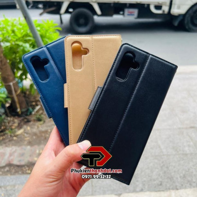 Bao da dạng ví dành cho SamSung Galaxy A04s hiệu Hanman có quai cài, có ngăn đựng thẻ và tiền tiện dụng - Hàng chính hãng