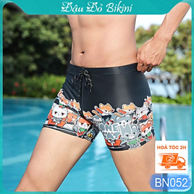 Quần bơi nam, quần bơi bé trai phom rộng rãi thoải mái, chất thun bơi lạnh 2 lớp dày mịn đẹp co giãn cao, có lớp lót thoáng khí phía trong | BN052