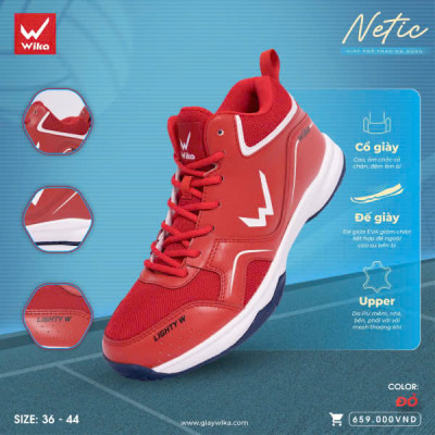 Giày bóng chuyền Wika Netic - cầy sân bê tông bao bền
