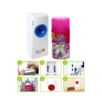 Combo máy xịt phòng tự động + 01 chai xịt phòng hương nước hoa cao cấp Hàn Quốc Sandokkaebi 300ml - Giao màu máy & mùi hương ngẫu nhiên)