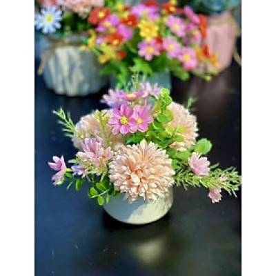 Bình hoa giả để bàn đồng giá - cao từ 15cm đến 18cm - Cây giả, hoa lụa Decor trang trí nhà cửa