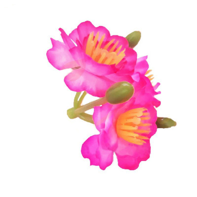 Bộ 20 chùm hoa đào hồng (1 chùm gồm 3 bông + 3 nụ) - Hàng Nhập Khẩu