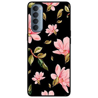 Ốp lưng dành cho Oppo Reno 3 / A91 - Reno 3 Pro - Reno 4 - Reno 4 Pro mẫu Hoa Lan Hồng Nền Đen