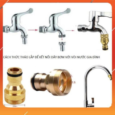 Vòi Xịt️Evoucher Bộ dây vòi xịt nước rửa xe, tưới cây , tăng áp 3 lần, loại 15m 206701-2 đầu đồng,cút+  đai