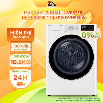 [Chỉ giao tại HCM] MÁY SẤY LG INVERTER 10.5KG DVHP50W - Hàng chính hãng