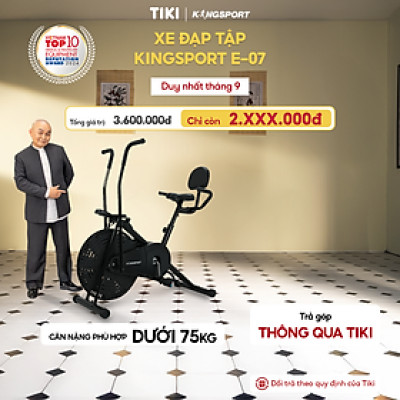Xe đạp tập KINGSPORT Classic E-07, ghế tựa phù hợp người lớn tuổi, tích hợp đồng hồ đo lường chỉ số