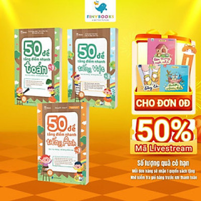 Sách - Combo 50 Đề Tăng Điểm Nhanh Toán - Tiếng Việt - Tiếng Anh Lớp 3 - TKBooks Theo Chương Trình Mới Nhất