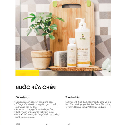 Nước rửa chén hữu cơ enzyme sinh học dứa Fuwa3e 3.8L 