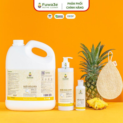 [ Nước rửa chén bát Fuwa3e 3,8L an toàn cho bé ] enzym dịu nhẹ sạch nhanh chén đĩa không nhờn rít