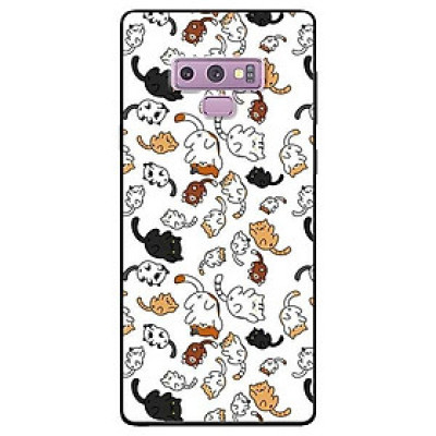 Ốp lưng dành cho Samsung Note 8 - Note 9 - Note 10 - Note 10 Plus mẫu Họa Tiết Mèo Nền Trắng