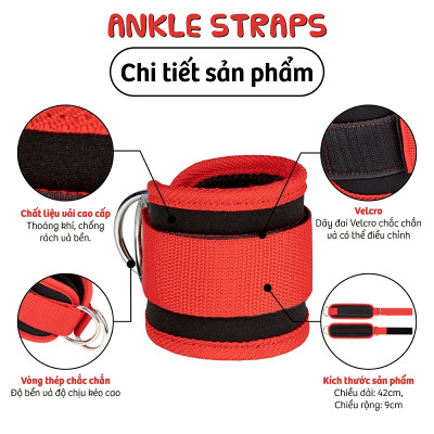 Dây đeo mắt cá chân Vòng đeo mắt cá chân ANKLE STRAPS cho phòng tập thể dục rèn luyện sức mạnh hỗ trợ thể thao