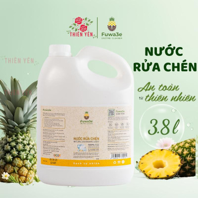 [ Nước rửa chén bát Fuwa3e 3,8L an toàn cho bé ] enzym dịu nhẹ sạch nhanh chén đĩa không nhờn rít