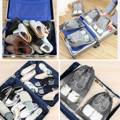 Túi Đựng Giày Dép Du Lịch Có Dây Rút Để Giày Đá Bóng Thể Thao Thoáng Khí Chống Bụi Bẩn