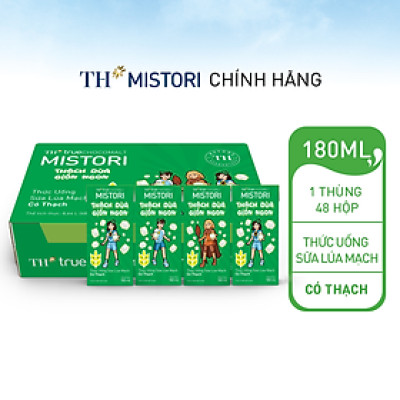 Thùng 48 hộp thức uống Sữa Lúa mạch Có Thạch TH true CHOCOMALT MISTORI 180 ml (180 ml x 48)