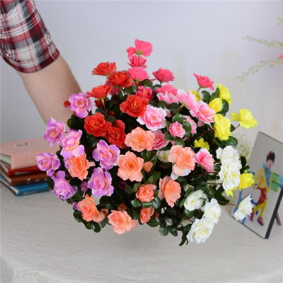 Cụm hoa đỗ quyên giả - dài 40cm - 12 nhánh - Cây giả, hoa lụa trang trí nhà cửa