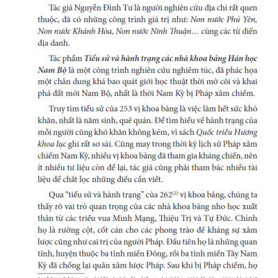 Tiểu Sử Và Hành Trạng Các Nhà Khoa Học Bảng Hán Học Nam Bộ