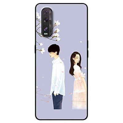 Ốp lưng dành cho Oppo Find X2 mẫu Cặp Đôi Nền Tím