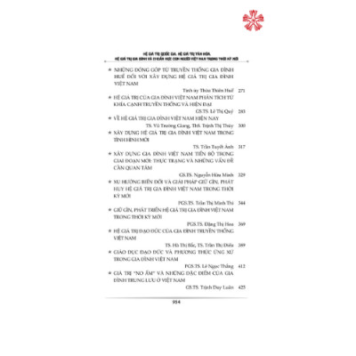 Hệ giá trị quốc gia, hệ giá trị văn hóa, hệ giá trị gia đình và chuẩn mực con người Việt Nam trong thời kỳ mới (bản in 2024)