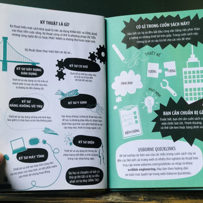 Sách khởi điểm của tư duy kỹ thuật usborne stem - bìa cứng, in màu