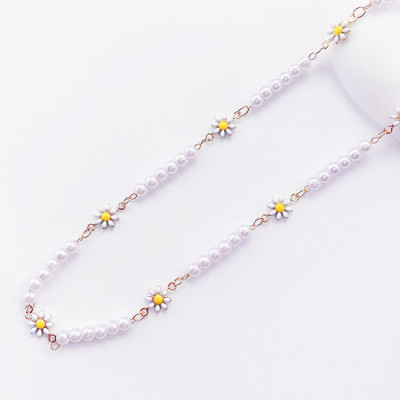 Dây chuyền vòng cổ cúc hoạ mi daisy mix hạt ngọc trai nhỏ xinh đẹp thanh lịch