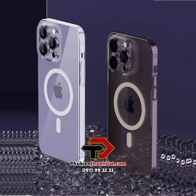 Ốp lưng trong suốt KHÔNG Ố MÀU hỗ trợ sạc không dây Mag,safe  cho iPhone 16 Pro Max, iPhone 16 Pro - Hàng nhập khẩu