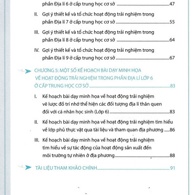 Sách Tổ Chức Dạy Học Trải Nghiệm Trong Môn Lịch Sử Và Địa Lí THCS - Phần Địa Lí + Phần Lịch Sử (Theo Chương Trình GDPT 2018 Và SGK Mới)