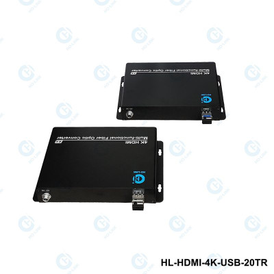 Bộ chuyển đổi hdmi sang quang SFP 10G hỗ trợ cổng usb hình ảnh 4K Ho-link HL-HDMI-4K-USB-20TR - Hàng Chính hãng