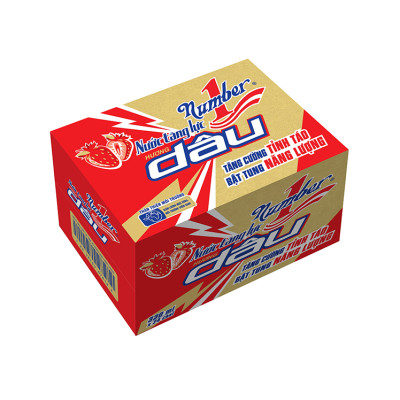 Thùng 24 chai Nước tăng lực Number 1 hương dâu chai PET 330 ml