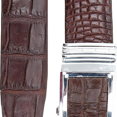 Thắt Lưng Nam Da Cá Sấu Gai Bụng Bản Lớn Huy Hoàng HT4775 - Nâu Đất