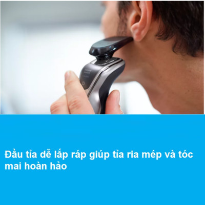 Máy cạo râu khô và ướt cao cấp Philips Norelco S5940/88 Serial 5000 có đầu tỉa để tỉa tóc mai và ria mép - HÀNG NHẬP KHẨU