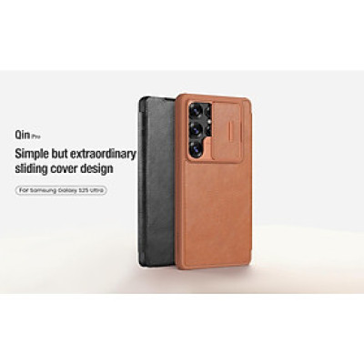 Bao da cho Samsung Galaxy S25 Ultra 5G và S22 - S23 Ultra 5G Nillkin Qin Pro - bảo vệ Camera - Hàng chính hãng