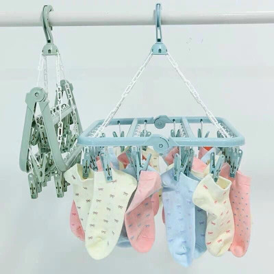 Móc Chùm Nhựa Phơi Quần Áo, Tất, Vớ Loại 32 Kẹp 36x32cm