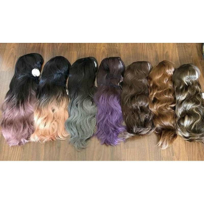 tóc giả cao cấp nhuộm chân vàng kim