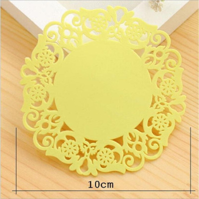 Set 10 Lót Ly Silicon Hình Hoa Văn