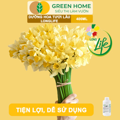 Dưỡng Hoa Lâu Tàn GreenHome, Longlife, Chai 400ml, Nhập Khẩu ISRAEL, Giữ Hoa Lâu Tàn Lên Đến 14 Ngày