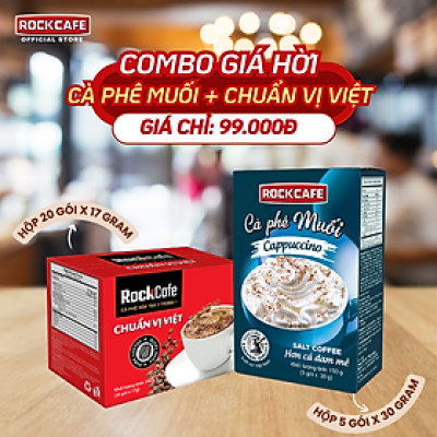 [CB] 2 hộp: Cappuccino Muối (5 gói x 30gr) + cà phê Chuẩn Vị Việt (20 gói x 17gr)