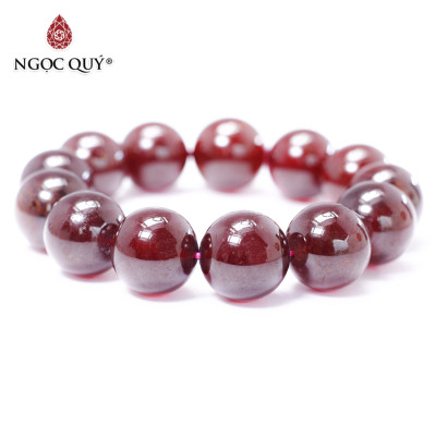 Vòng tay trơn đá Garnet size hạt 18mm mệnh hỏa, thổ - Ngọc Quý Gemstones