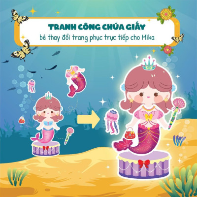 Sách - Trò Chơi Sắp Xếp Tủ Đồ Cùng Mika Xinh Đẹp - Thời Trang Và Phụ Kiện Nàng Tiên Cá - Bóc Dán 80+ Sticker Cho Bé Gái - Megabook