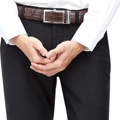 Thắt Lưng Nam Da Cá Sấu Gai Bụng Bản Lớn Huy Hoàng HT4775 - Nâu Đất