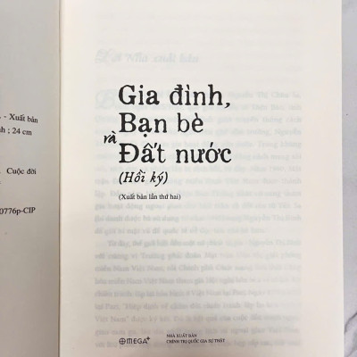 Sách - Hồi Ký Nguyễn Thị Bình - Gia Đình, Bạn Bè Và Đất Nước BM