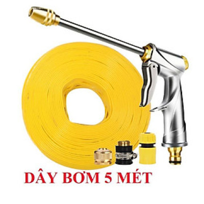  Bộ dây vòi xịt nước rửa xe,tưới cây .tăng áp 3 lần,loại 3m,5m 206701-2đầu đồng,cút,nối đồng+ tặng túi đựng bút