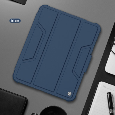 Bao da chống sốc bảo vệ camera cho iPad Gen 10 10.9inch 2022 hiệu Nillkin Bumber Pro có ngăn đựng bút chống va đập, mặt lưng show Logo táo, cơ chế smartsleep, nắp bảo vệ Camera 1.1mm - hàng chính hãng