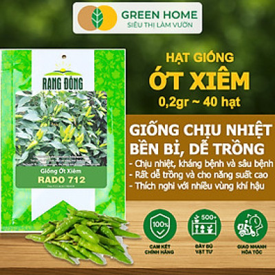 Hạt Giống Ớt Xiêm Greenhome, Gói 0,2gr, Dễ Trồng, Sai Trái, Siêu Cay G09