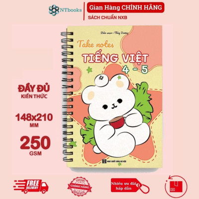 Sách Số tay Takenote lớp 4: Toán + Tiếng Việt 4-5 + Tiếng Anh 3-12 (Phiên Bản Mới Nhất)