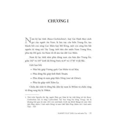 Nam Kỳ Và Cư Dân Các Tỉnh Miền Tây